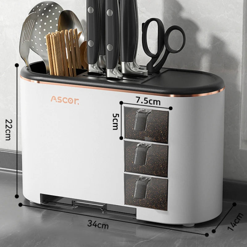 Multi-purpose Knife Chopsticks Holder with Seasoning Box