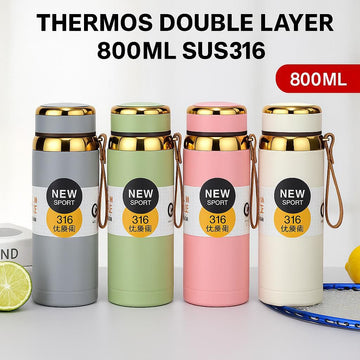 Golden-Edition 316 SUS Double-Layer Sports Water Bottle
