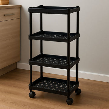 Kitchen Multipurpose Plastic Trolley with 4 Wheels