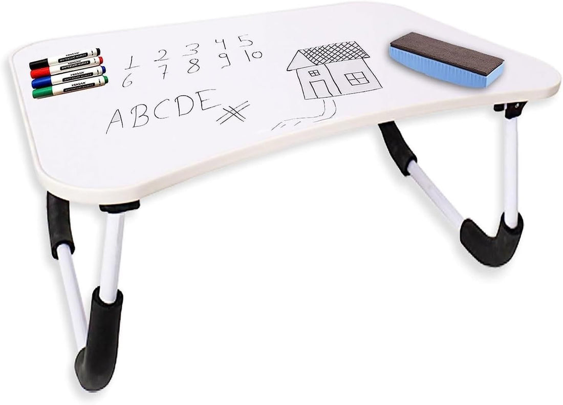 Foldable WhiteBoard Study Table with 2 Markers and Duster